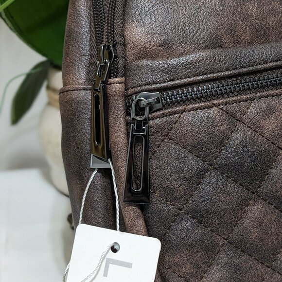 LATMAP Sling Bag Women's  Fanny Pack Faux Leather  Backpack Brown NWT - Picture 7 of 13